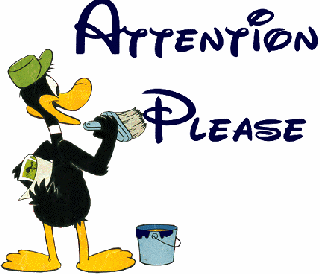 Daffy Duck painting 'Attention Please'