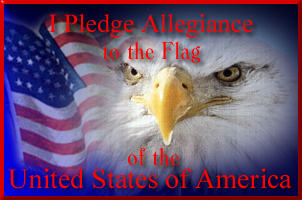 [ Image-American flag with bald eagle-'I pledge allegiance to the flag. Do you?']